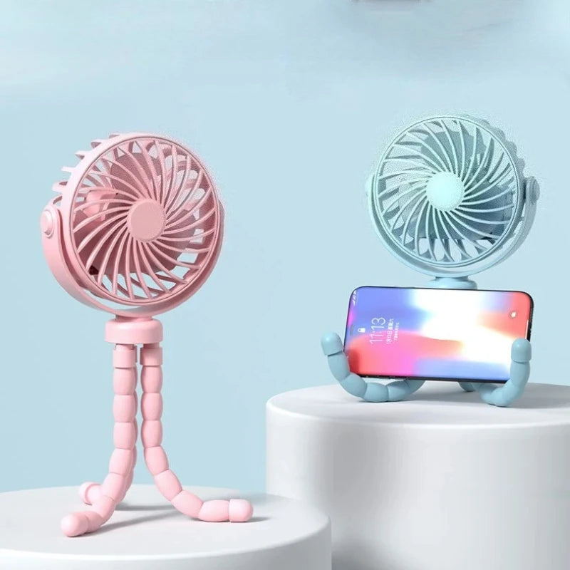 Multi-Functional Stroller Mini Fan USB Rechargeable Portable Fan