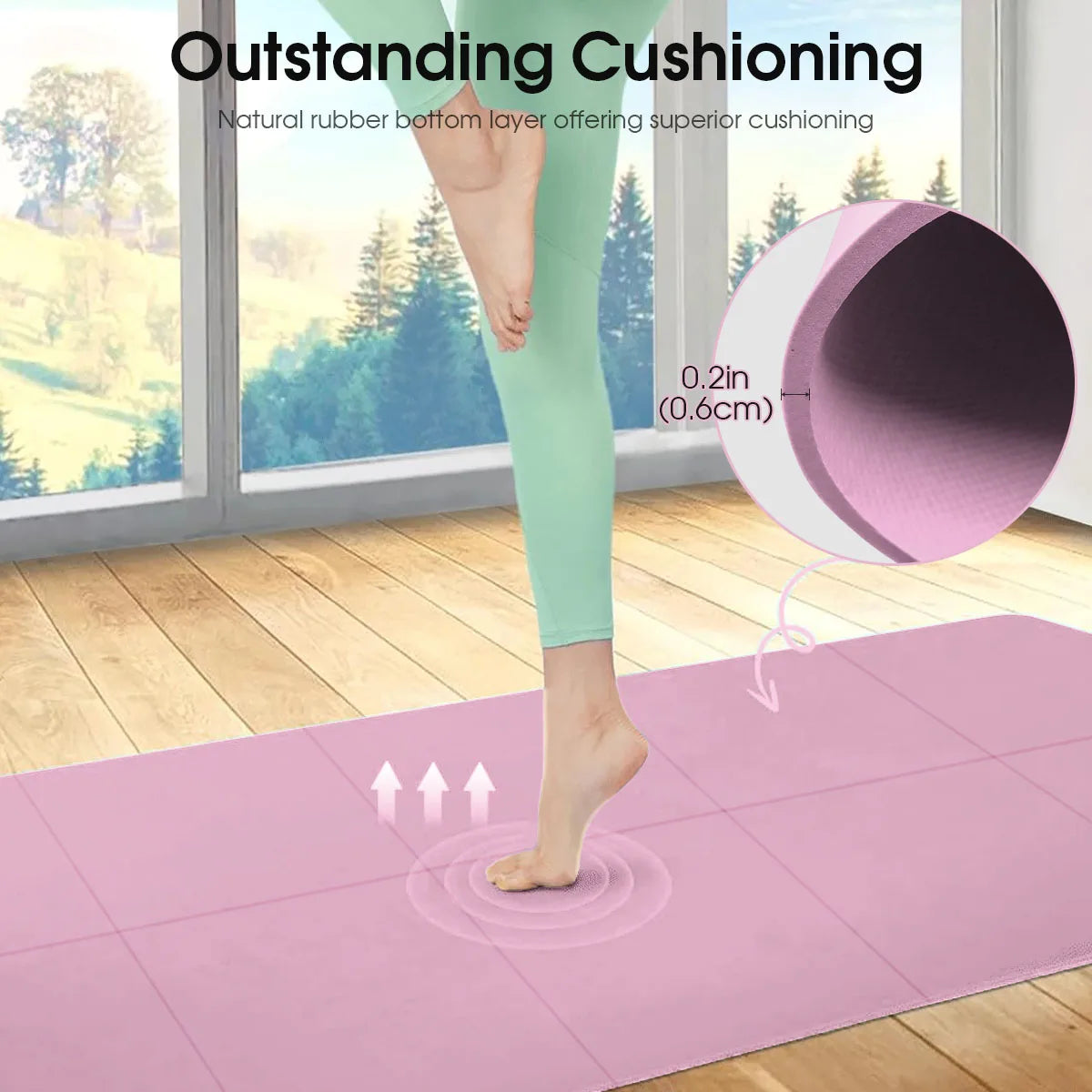 Non-Slip Penny Haul Yoga Mat 3/4/6MM Pilates Fitness Pad Women Home Gym Workout