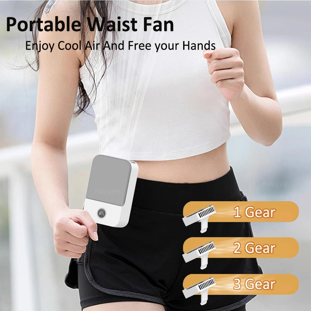 Portable Waist Fan USB Rechargeable Neck Fan