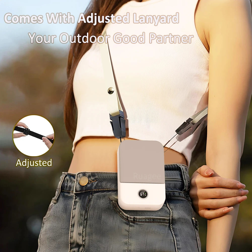 Portable Waist Fan USB Rechargeable Neck Fan