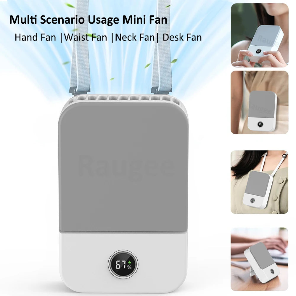 Portable Waist Fan USB Rechargeable Neck Fan