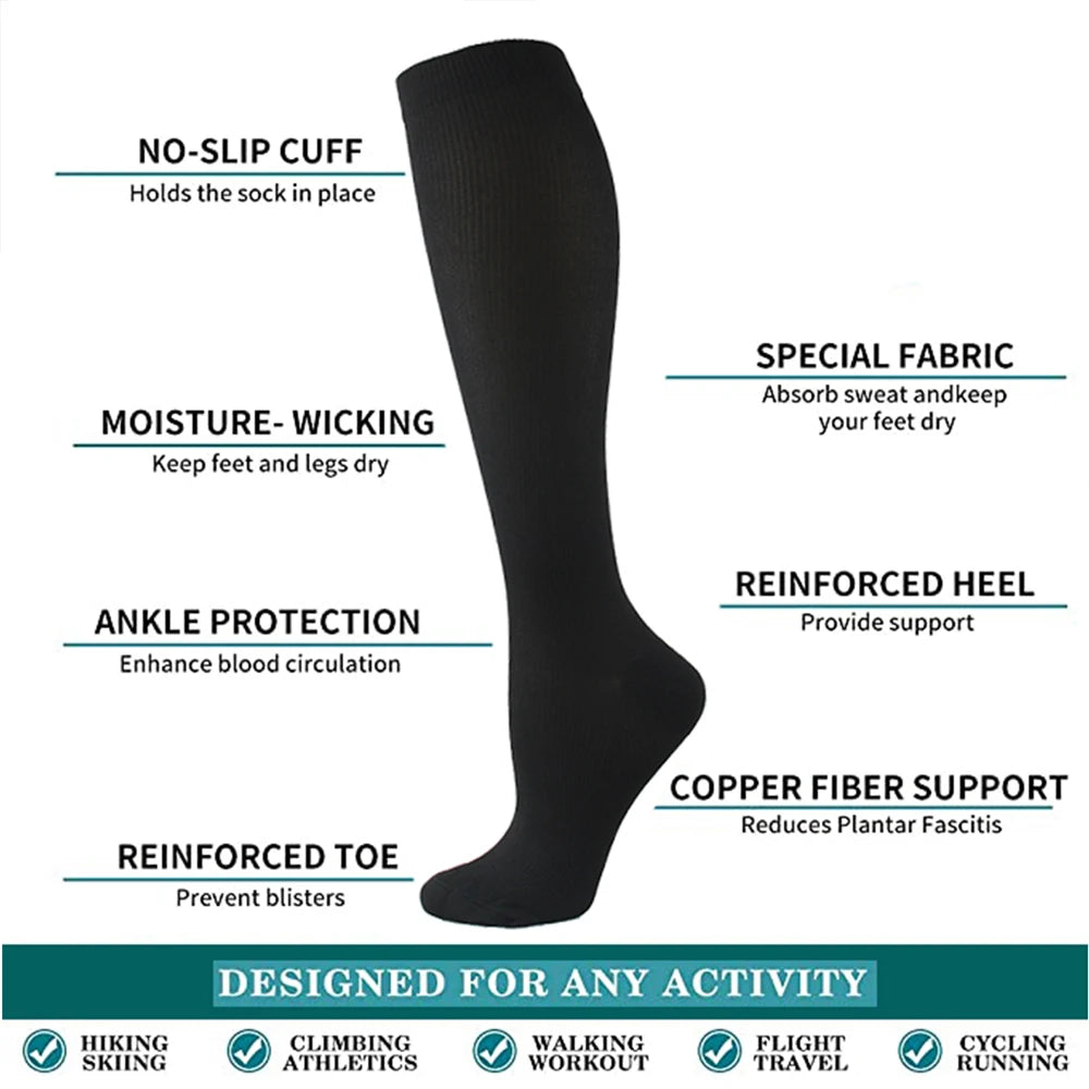 Compression Socks Varicose Veins Anti Fatigue Flight Running Travel UK