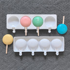 4 Hole Silicone Ice Cream Mold – Semi-Circular DIY Ice Cream Tray Maker