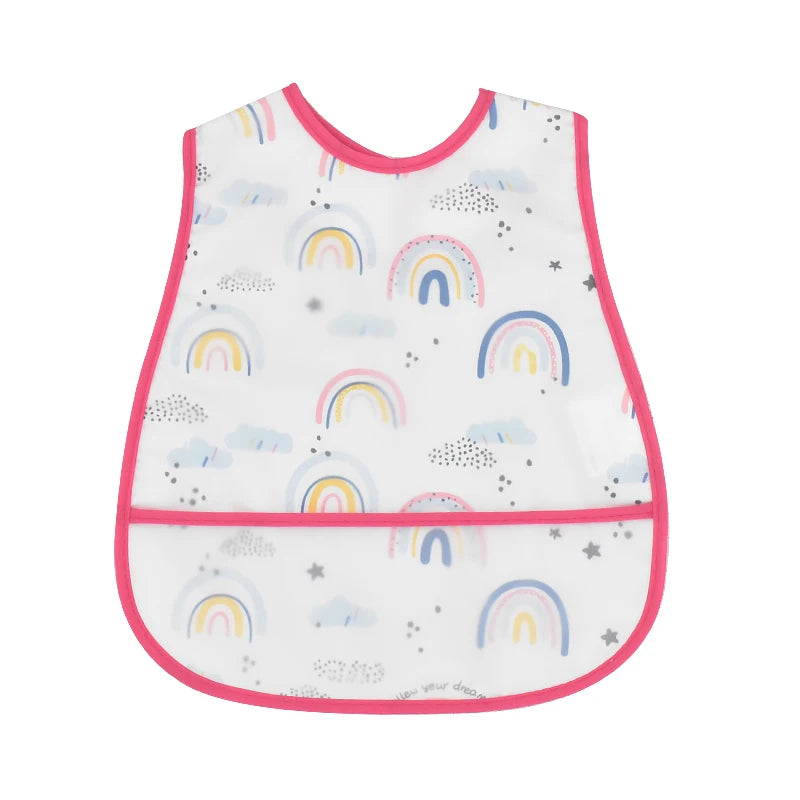 Cartoon EVA Waterproof Baby Bib with Pocket Feeding Apron