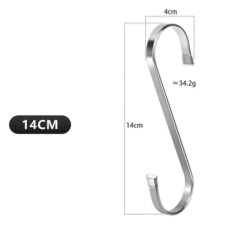 4Pcs Stainless Steel S Hooks Heavy Duty Kitchen Hanging Hooks