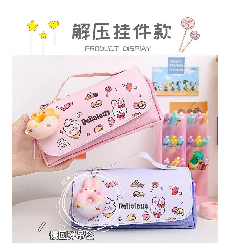 3D Kawaii Pencil Case Cute Waterproof Decompression Pen Pouch