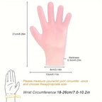 Reusable silicone hand care gloves 2 pack with size guide chart pink