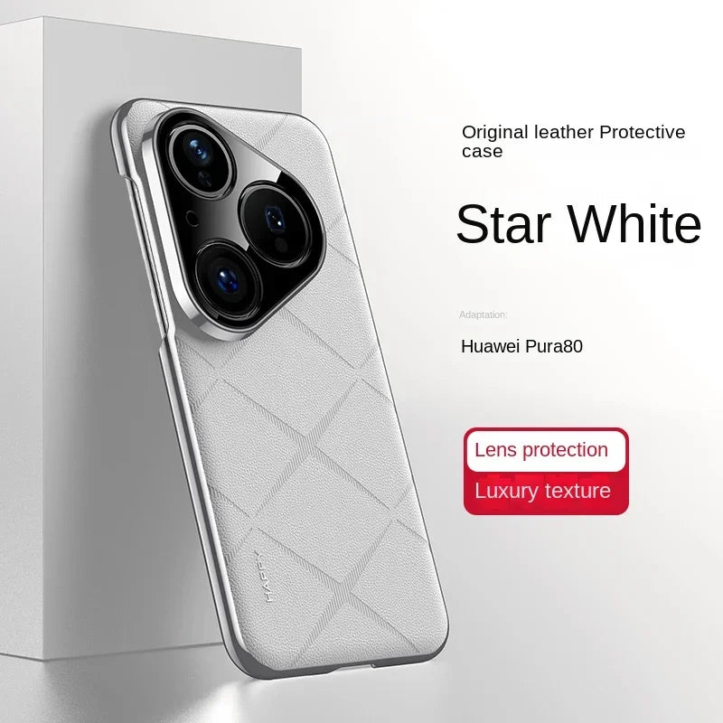 Luxury Leather Camera Protection Case for Huawei Pura 80 Ultra