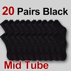 5/10/20 Pairs Solid Crew Socks Breathable Sweat-Absorbing All Season