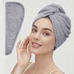 Absorbent Hair Towel Wrap Button Fast Dry Hair Turban for Women