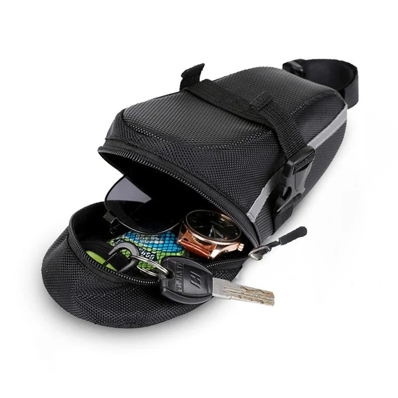 Nylon Waterproof Bicycle Saddle Bag MTB Rear Storage Tool Pouch