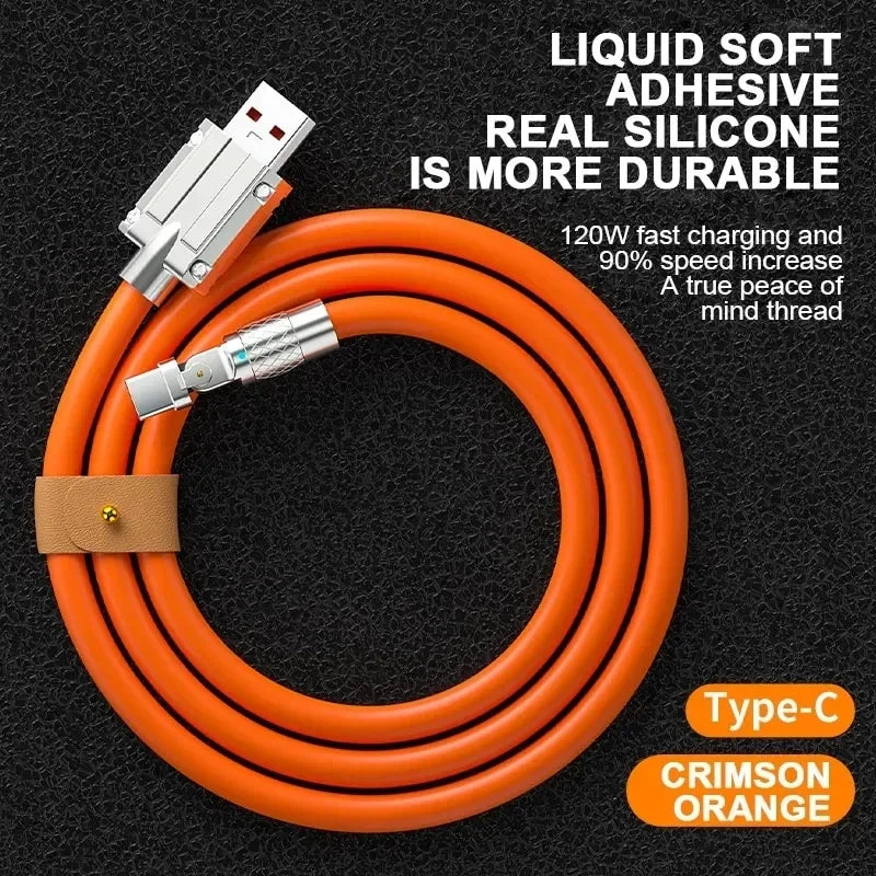 120W Fast Charging USB-C Cable – 180° Rotating Gaming Charger