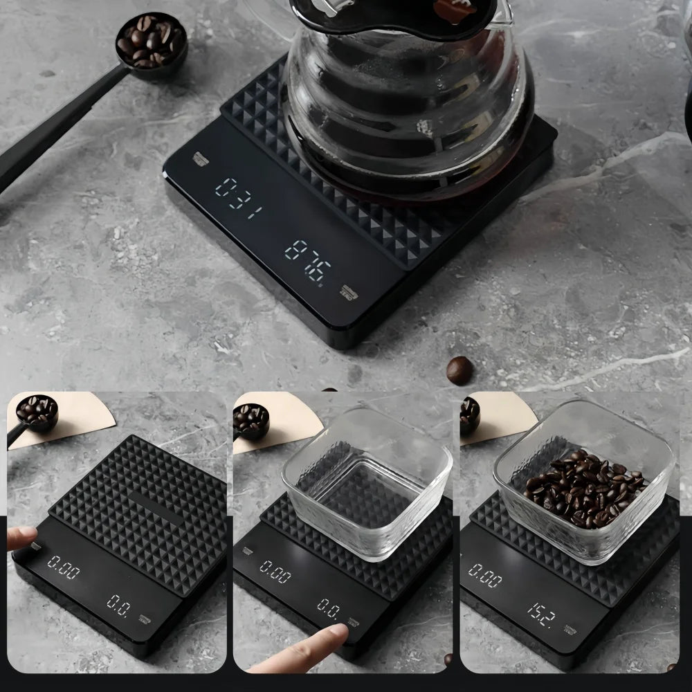 Digital Coffee Scale USB Rechargeable Timer Scale