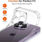 Luxury Clear Silicone Case for iPhone 17 16 15 14 13 12 11 Pro Max