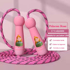 Kids Adjustable Skipping Rope Wooden Handle Cotton Boys & Girls