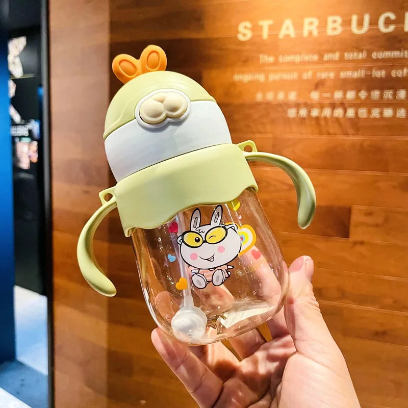 450ML Baby Training Cup with Straw Feeding Bottle