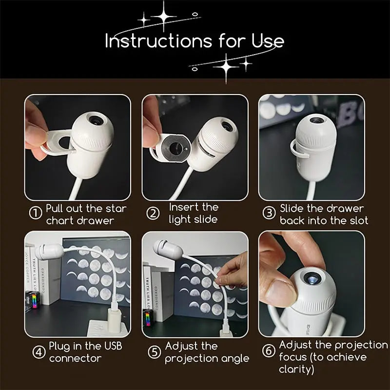 Mini Starry Sky Projector Lamp USB Portable Galaxy Night Light