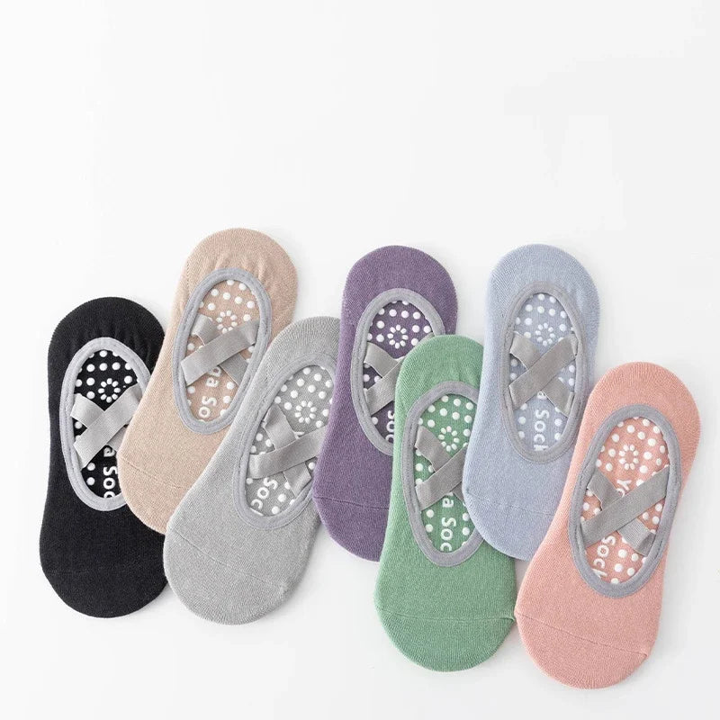 Women Yoga Socks Silicone Anti Slip Grip Pilates Ballet Breathable
