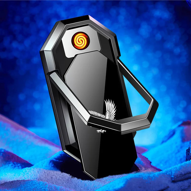 Phone Holder with Lighter - Portable USB Rechargeable Design