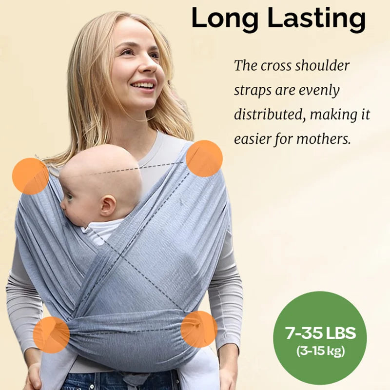 Ergonomic Baby Wrap Sling Carrier Soft Cotton Newborn Carrier 0-36M