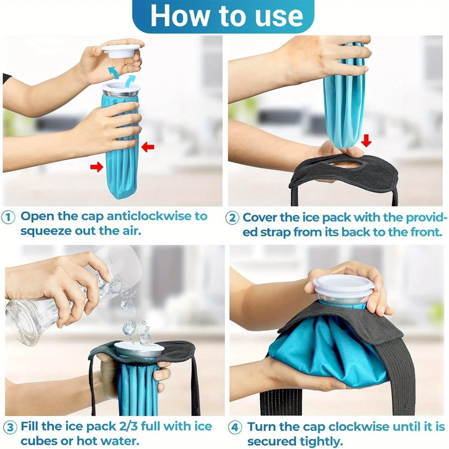 How to Use Hot Cold Reusable Ice Bag with Support Wrap