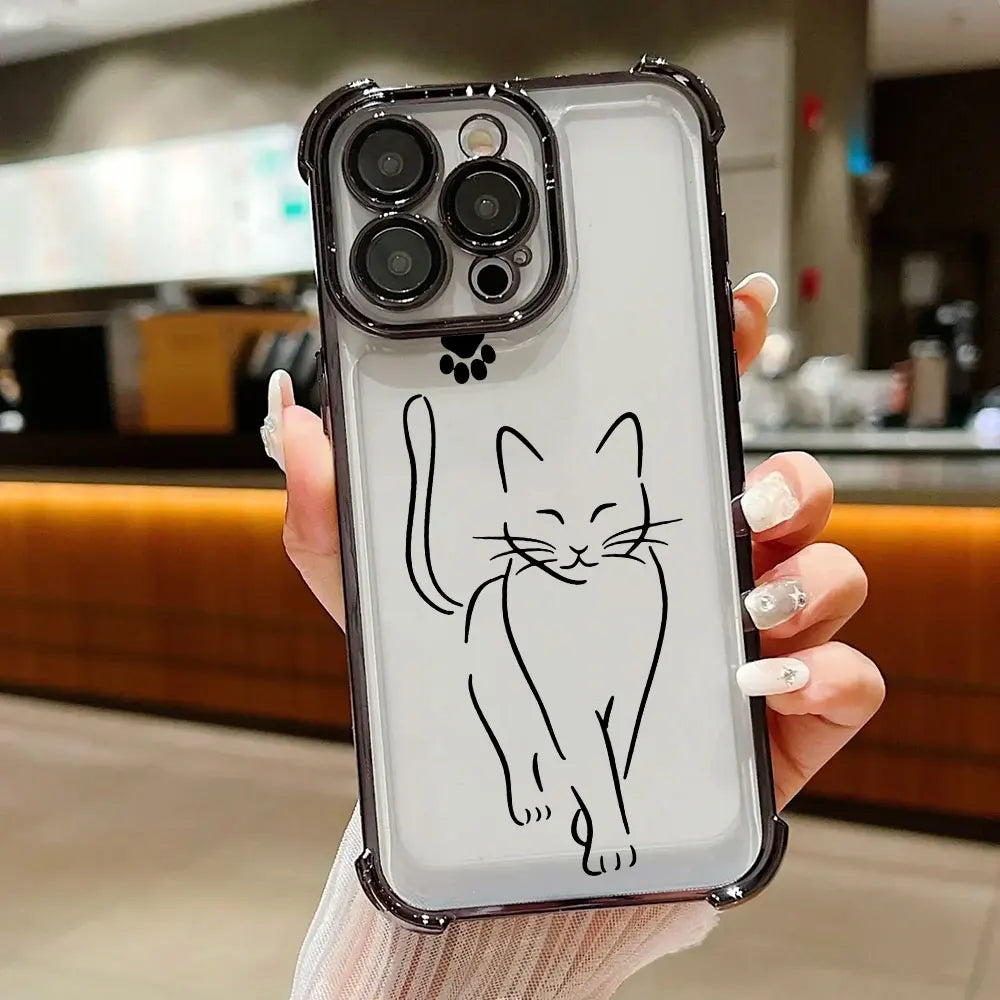 Cute Cartoon Cat Case for Xiaomi 14 15 15T 17T Pro Poco F5 F7 F8 X7