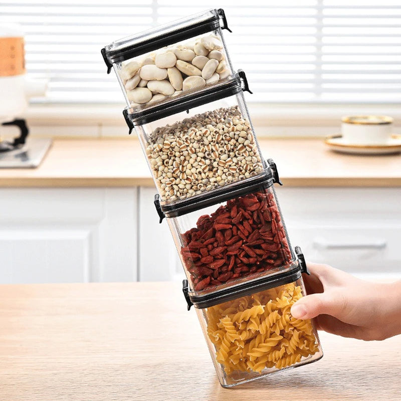 Large Airtight Grain Storage Container Set Kitchen Food Storage Jars