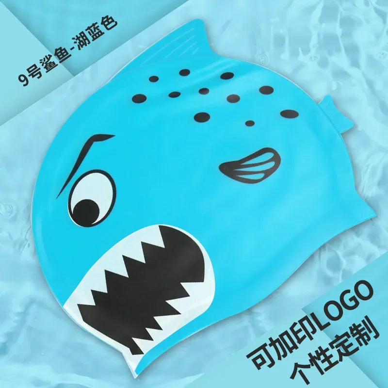 Cartoon Clownfish Kids Silicone Swimming Cap Waterproof Swim Hat
