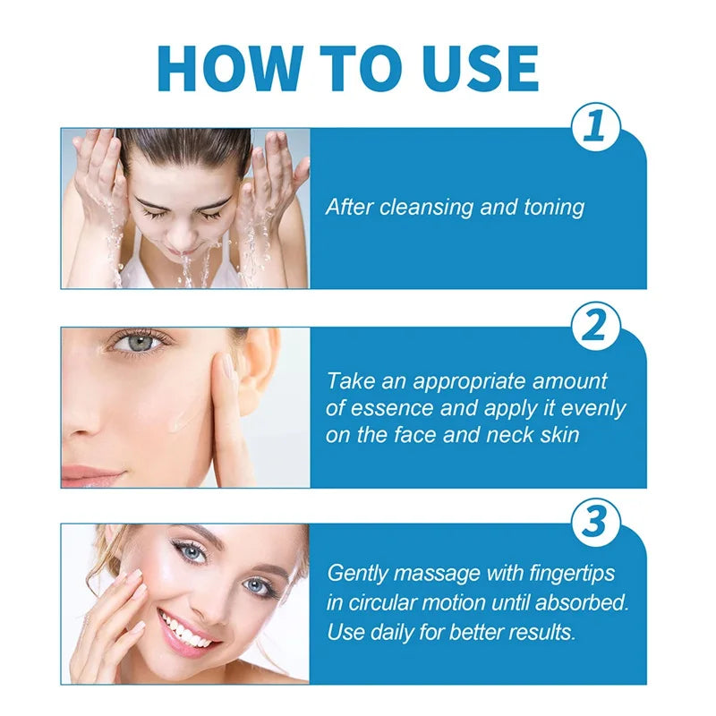 step by step daily application instructions for hyaluronic acid serum boots to hydrate dry facial skin