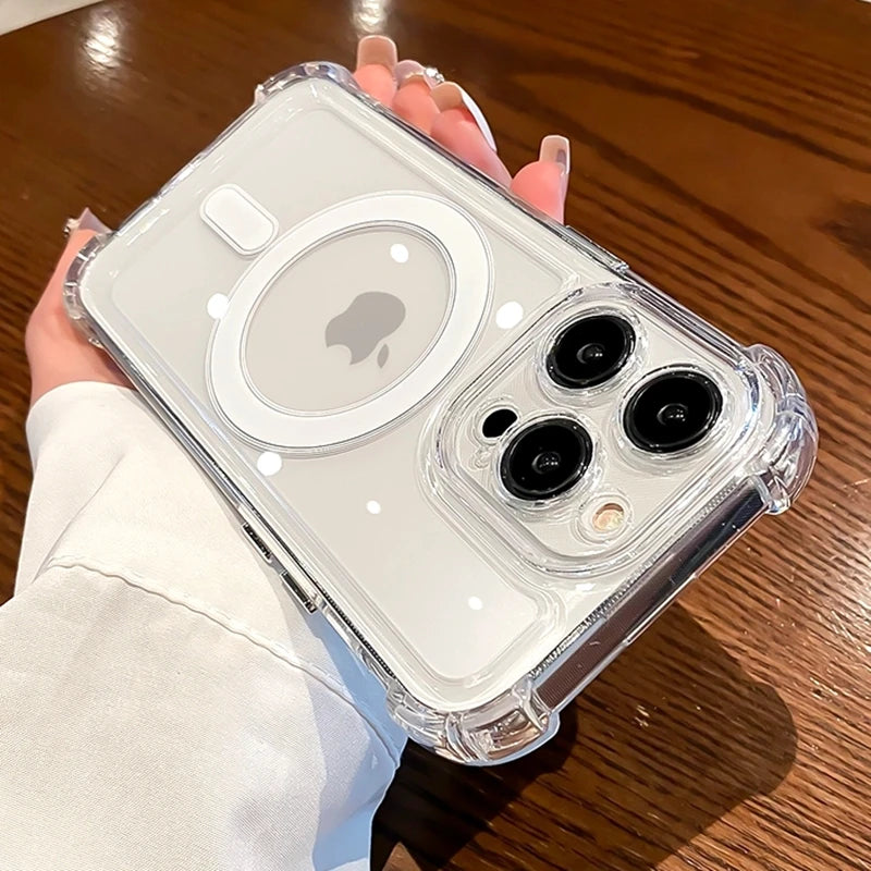 MagSafe Magnetic Clear Case for iPhone 17 16 15 14 13 12 11 Pro Max