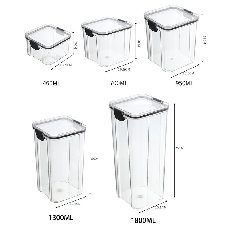 Large Airtight Grain Storage Container Set Kitchen Food Storage Jars