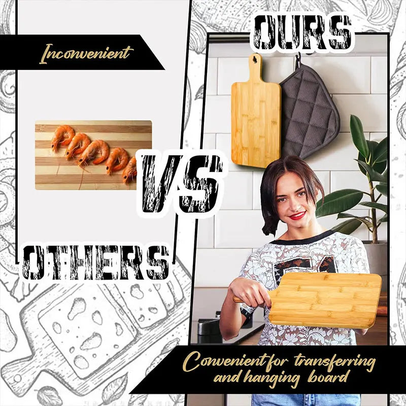 Bamboo Cutting Board Large Wooden Chopping Board