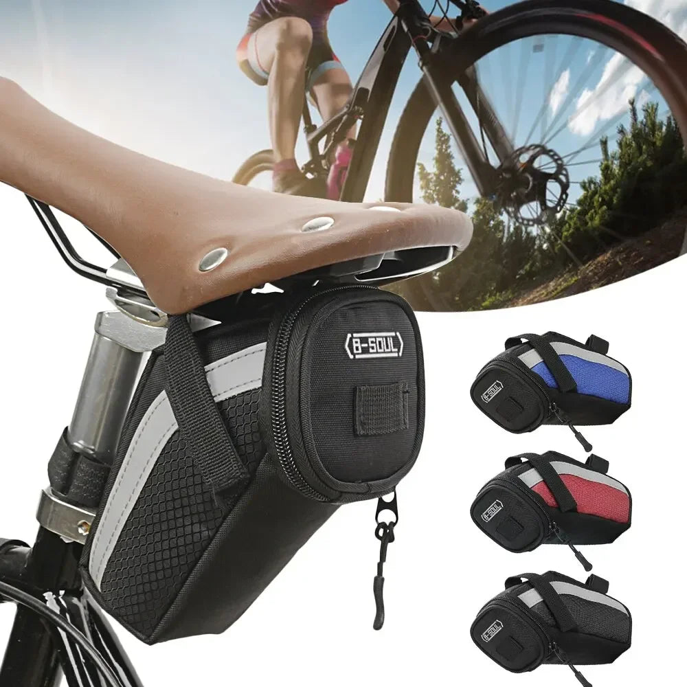 1L Waterproof Bicycle Saddle Bag Reflective MTB Rear Storage Pouch