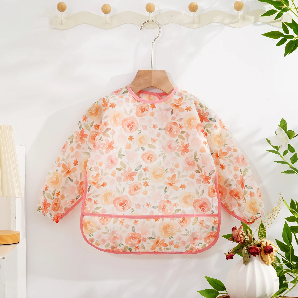 Waterproof Baby Bib Long Sleeve Apron for Feeding & Drawing