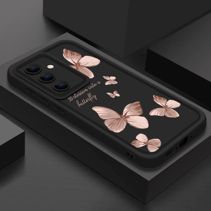 Gold Butterfly TPU Case for Samsung Galaxy S22 S23 S24 S25 S26