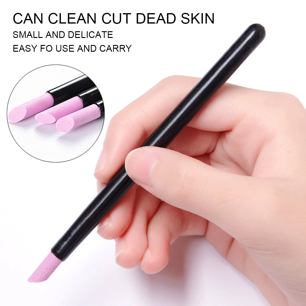 Quartz Stone Nail File Rod Cuticle & Dead Skin Remover Manicure Tool