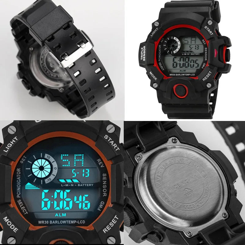 military watches for men submerged in water demonstrating waterproof electronic performance