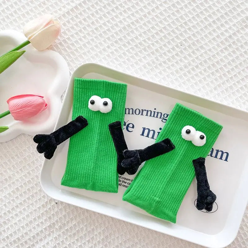 Magnetic Holding Hands Socks Funny Couple Gift Men Women Socks
