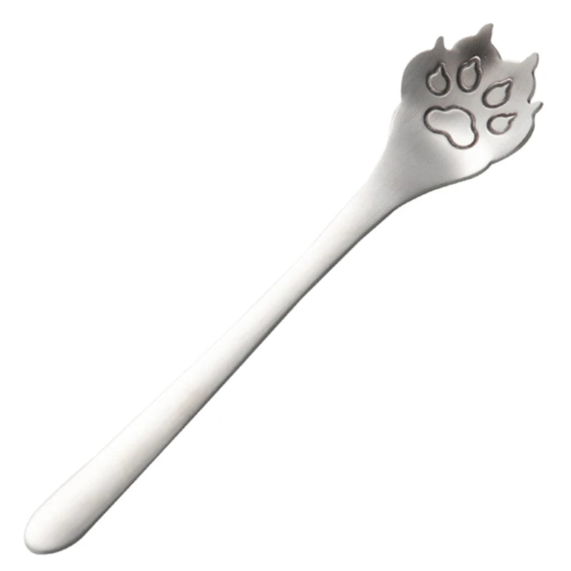 Cat Paw Teaspoon 304 Stainless Steel – Cute Coffee & Ice Cream Spoon Gift