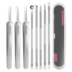 8Pcs Stainless Steel Acne Blackhead Clip Set Facial Pore Cleaner Tool
