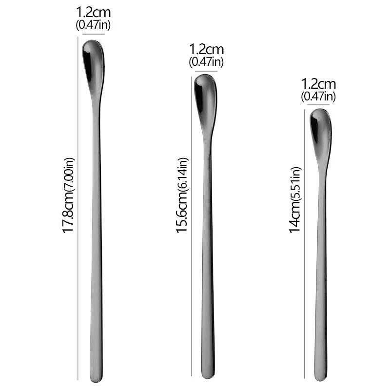 3PCS Stainless Steel Stirring Spoon Set Coffee Tea Dessert Spoons