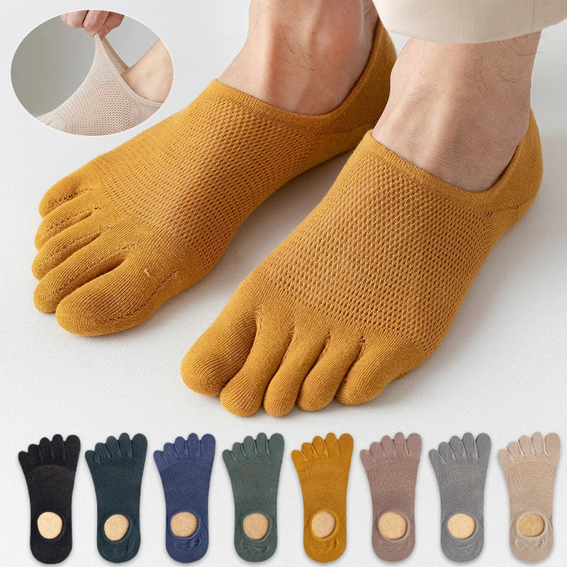 Men’s Toe Socks Breathable Anti Sweat Casual Finger Socks 3 Pairs