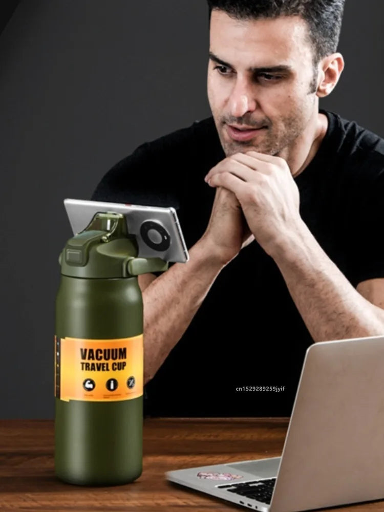 304 Stainless Steel Thermos Bottle with Straw 800-1500ML