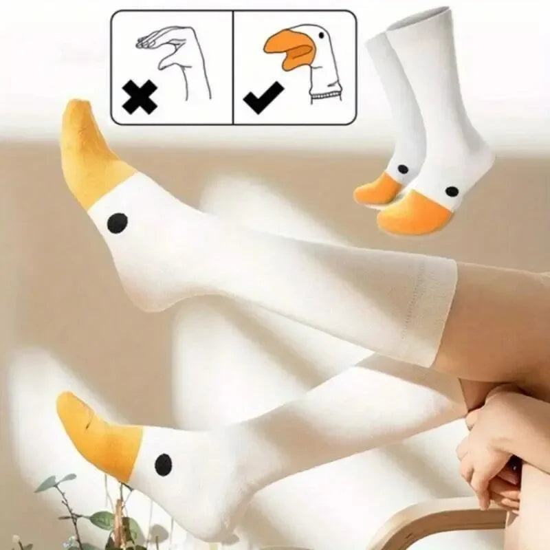 Funny Crazy Goose Cotton Socks Animal Novelty Socks Men Women
