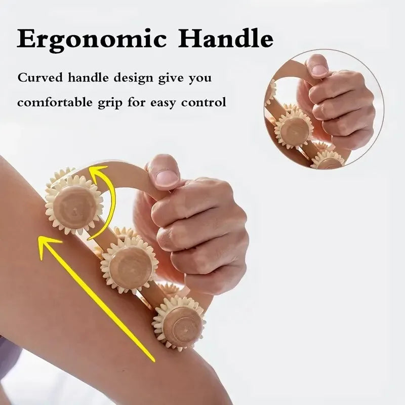 Wooden Massage Roller UK Manual Back, Neck & Leg Massager