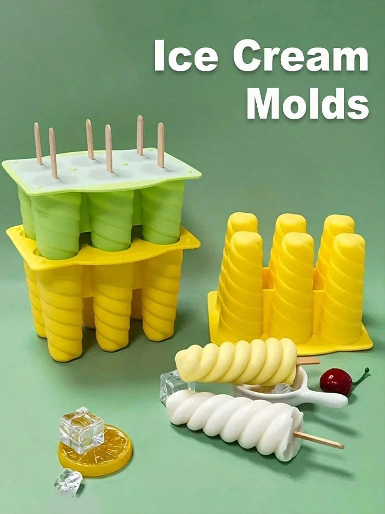 DIY Silicone Popsicle Mold 6-Cavity – Reusable Ice Cream & Ice Pop Maker