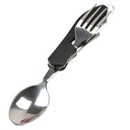 4-in-1 Foldable Camping Cutlery Set Portable Stainless Steel Utensil