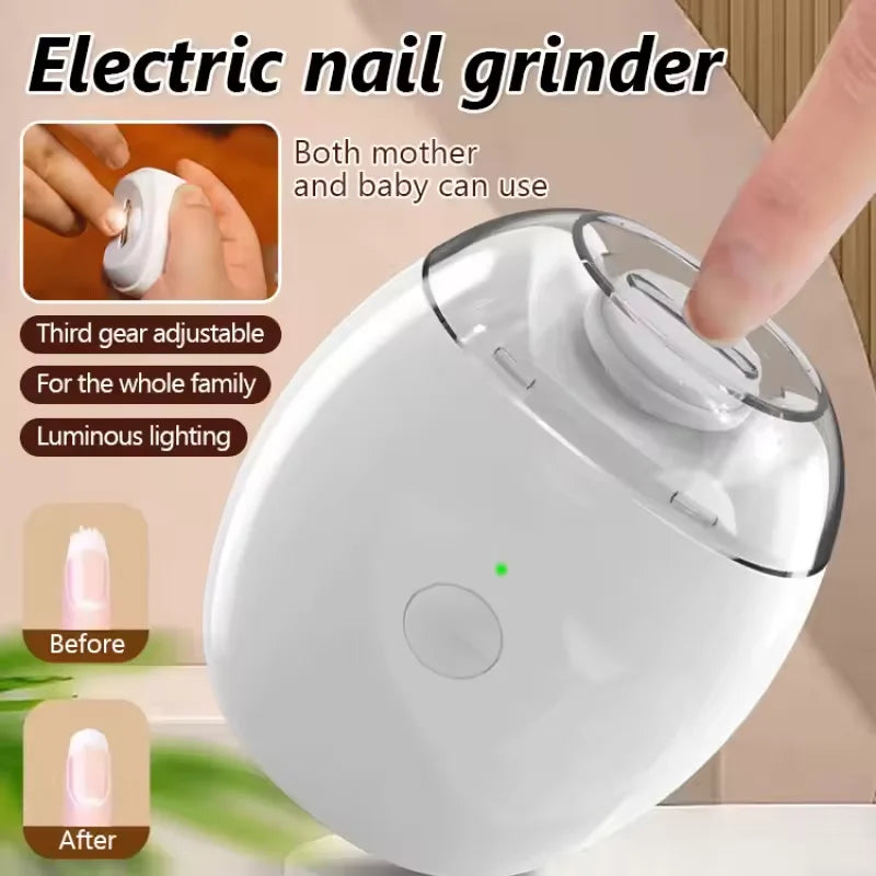 2 in 1 Electric Nail Clipper LED Nail Grinder Trimmer Tool