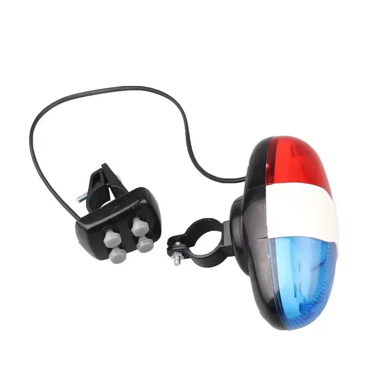Bicycle Police Siren Horn 6 LED Strobe Light Bike Safety Bell
