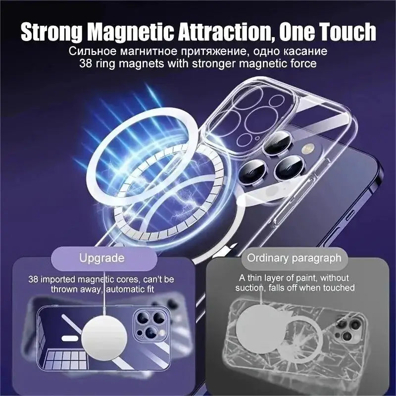 Anti Drop iPhone Case 11 16 Pro Max MagSafe Clear Shockproof Cover